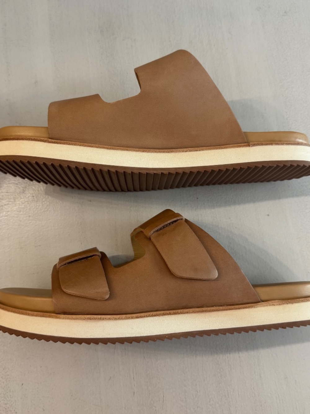 Nisolo Ella Go-To Flatform Slide Women's Almond Leather Sandals Sz 9 NIB - Picture 10 of 14